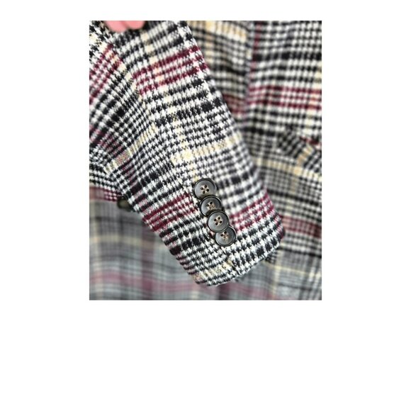 Levi Strauss Size Small Women's Peacoat Plaid Lined Black Cream Maroon - Picture 4 of 7